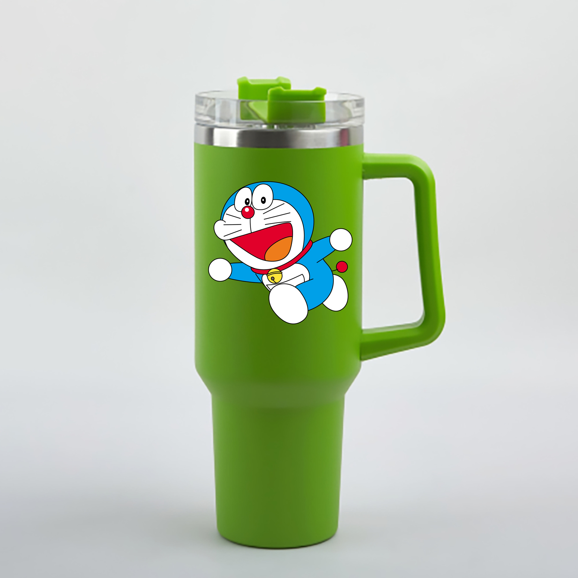 （画像用） ドラえもん Doraemon 1200mL車用タンブラー - クリスタルステッカー（プラスチックストロー付き）
